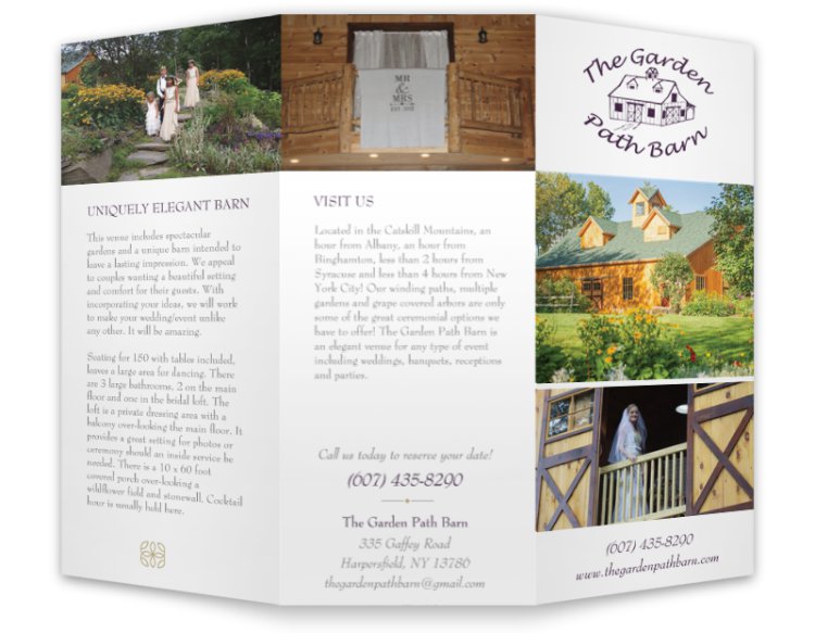brochure for The Garden Path Barn