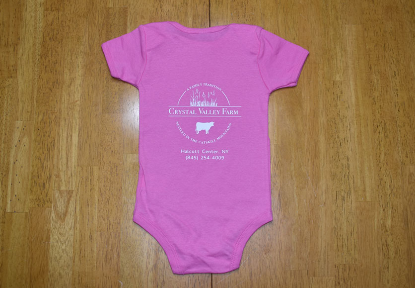 crystal valley pink onesie back