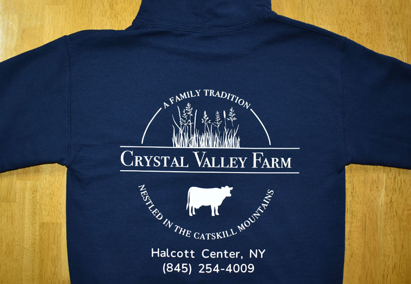 crystal valley farm sweatshirt back