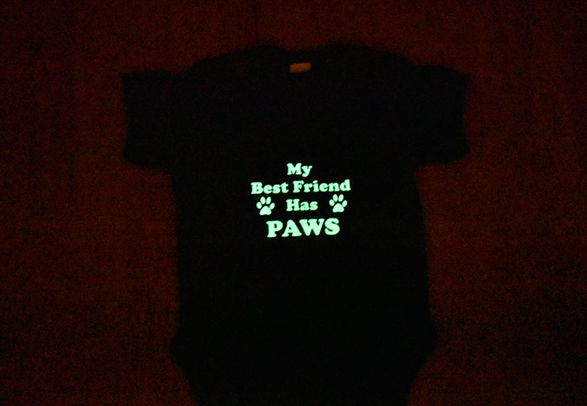 best friend has paws onesie glow 