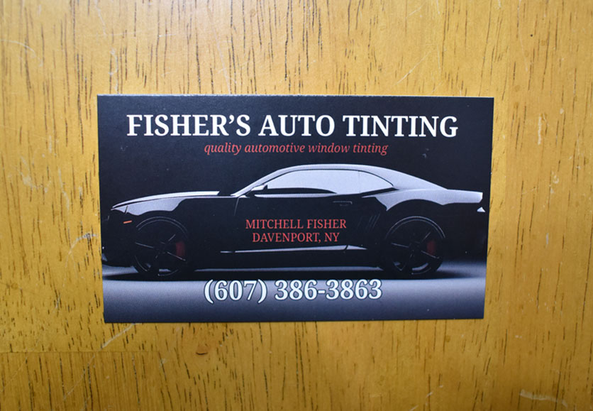 fishers auto tinting business cards