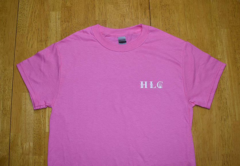 haynes lawn care pink shirt front