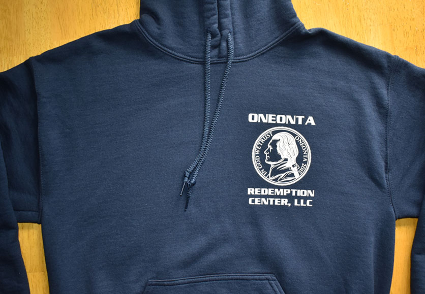 oneonta redemption center sweatshirt front