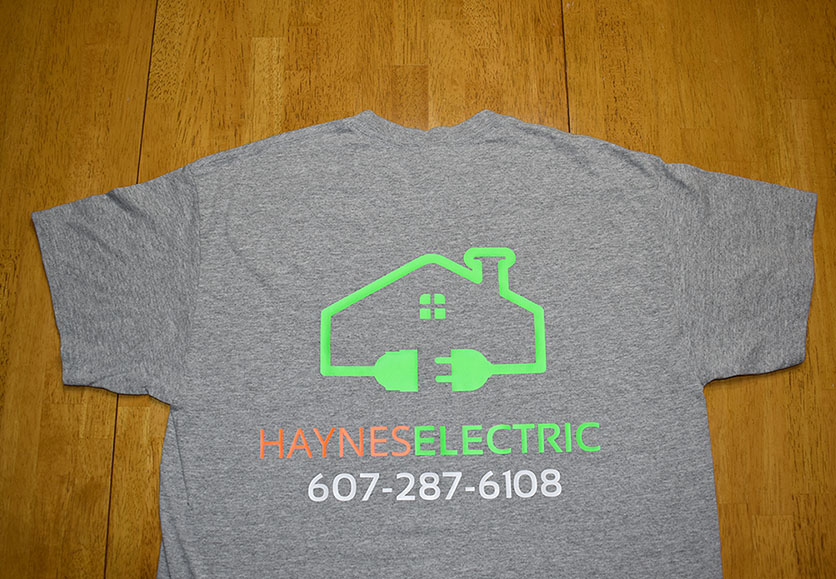haynes electric gray shirt back