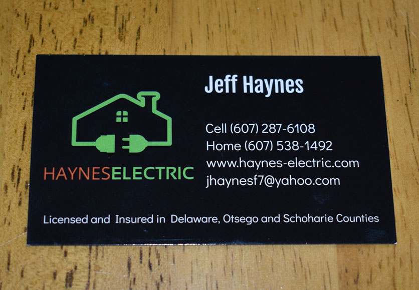 haynes electric business cards