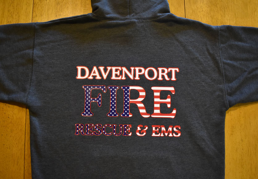 davenport fire department shirt back